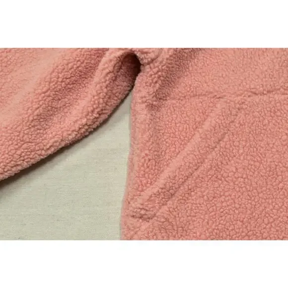 Nike Therma-FIT Pink Pullover Sherpa Hoodie Regular Size M Kid's Polyester - Picture 4 of 8